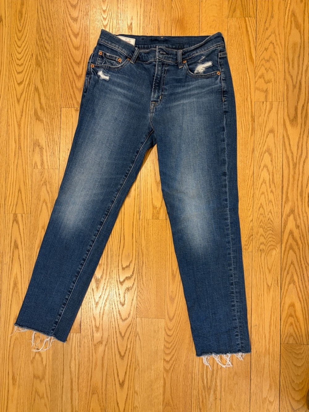 Women’s Distressed Blue Cropped Jeans gap girlfriend 4